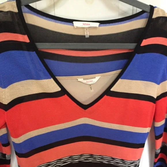 Trina Turk Multicolor Striped Long Sleeve Dress - Picture 5 of 16